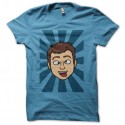 Shirt Bitstrips face grimace turquoise pour homme et femme