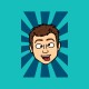 Shirt Bitstrips face grimace turquoise pour homme et femme