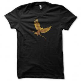 Shirt Hunger Games film Oiseau or noir pour homme et femme