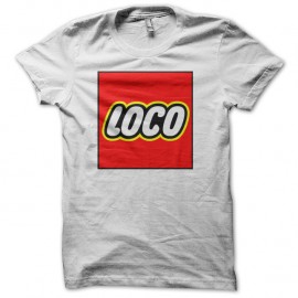 Shirt loco parodie lego blanc pour homme et femme