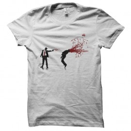 Shirt gangster shooting blanc pour homme et femme