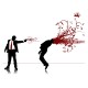 Shirt gangster shooting blanc pour homme et femme