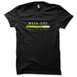 Shirt marrant Week-end uploading noir pour homme et femme