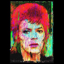 Shirt David Bowie version artistique noir pour homme et femme