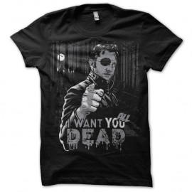 Shirt Walking Dead Gouverneur I want you all dead noir pour homme et femme