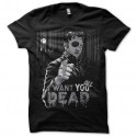Shirt Walking Dead Gouverneur I want you all dead noir pour homme et femme