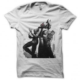 Shirt batman & cat woman arkham city blanc pour homme et femme