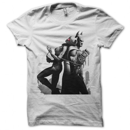 Shirt batman & cat woman arkham city blanc pour homme et femme