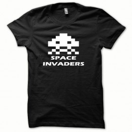Shirt Space Invaders blanc/noir pour homme et femme