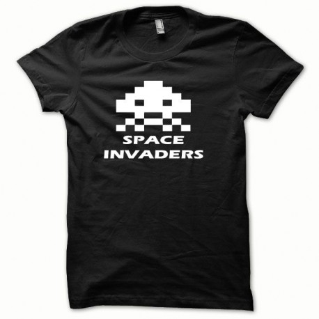 Shirt Space Invaders blanc/noir pour homme et femme