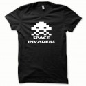 Shirt Space Invaders blanc/noir pour homme et femme