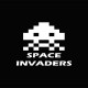 Shirt Space Invaders blanc/noir pour homme et femme