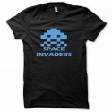 Shirt Space Invaders bleu/noir pour homme et femme