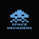 Shirt Space Invaders bleu/noir pour homme et femme