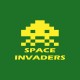 Shirt Space Invaders jaune/vert bouteille pour homme et femme