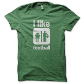 Shirt Jaime le foot I like Football vert pour homme et femme