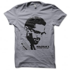 Shirt Malcolm X gris pour homme et femme
