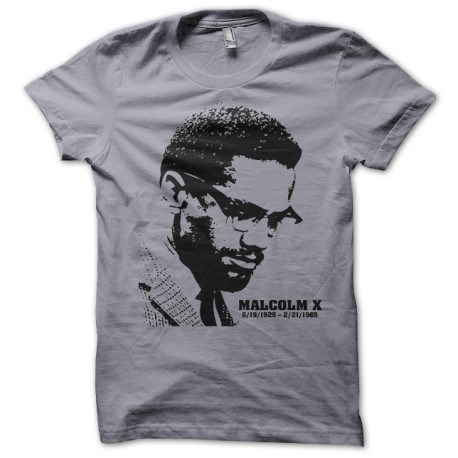 Shirt Malcolm X gris pour homme et femme