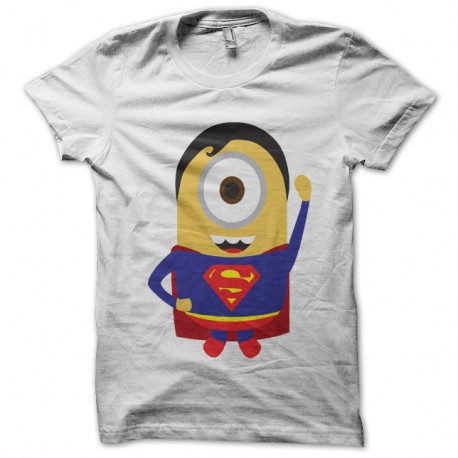 Shirt minion parodie superman blanc pour homme et femme