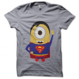 Shirt minion parodie superman gris pour homme et femme