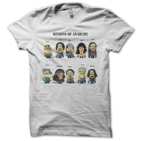 Shirt Minions of Anarchy blanc pour homme et femme