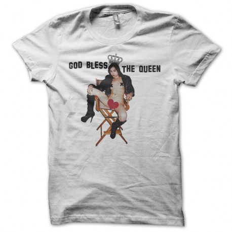 Shirt Sasha Gray God bless the queen blanc pour homme et femme