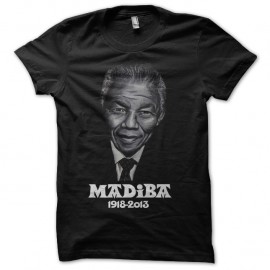 Shirt Nelson "Madiba" Mandela hommage noir pour homme et femme