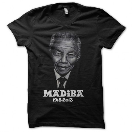 Shirt Nelson "Madiba" Mandela hommage noir pour homme et femme