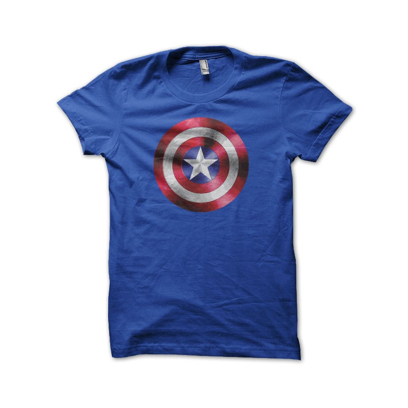 T Shirt Captain America Bouclier Bleu 