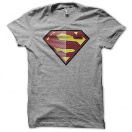 Shirt SuperMan Flat design gris pour homme et femme