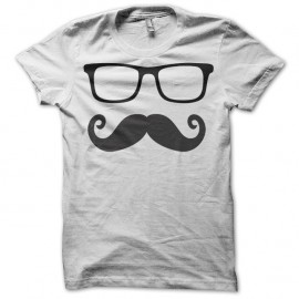 Shirt Monsieur Moustache blanc pour homme et femme