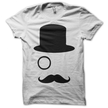 Shirt moustache gentleman blanc pour homme et femme