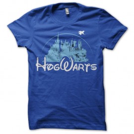 Shirt parodie Hogwarts logo bleu pour homme et femme