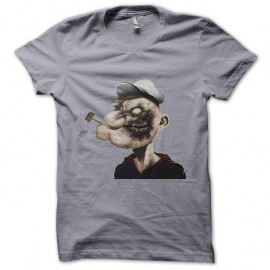 Shirt Popeye Zombie gris pour homme et femme
