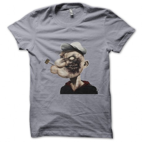 Shirt Popeye Zombie gris pour homme et femme