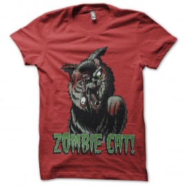 Shirt Zombie chat rouge pour homme et femme