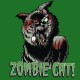 Shirt Zombie cat vert pour homme et femme