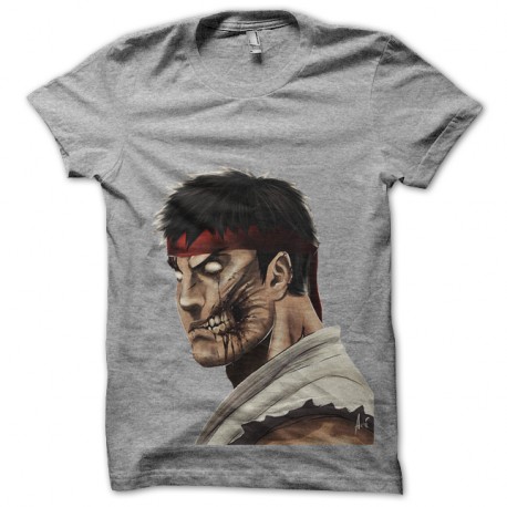 Shirt Zombie ryu gris pour homme et femme