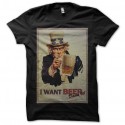 Shirt uncle beer noir pour homme et femme