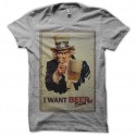 Shirt uncle beer gris pour homme et femme