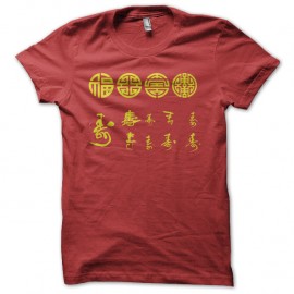 Shirt Calligraphies chinoises rouge pour homme et femme