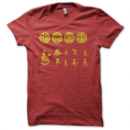 Shirt Calligraphies chinoises rouge pour homme et femme