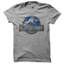 Shirt Jurassic Park logo bleu acier gris pour homme et femme