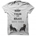 Shirt keep calm daft punk blanc pour homme et femme