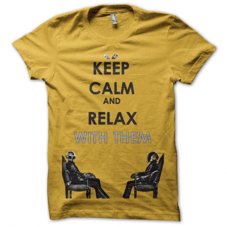 Shirt daft punk keep calm jaune pour homme et femme