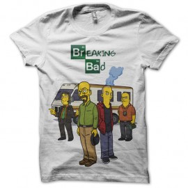 Shirt Breaking Bad version Simpsons - blanc pour homme et femme