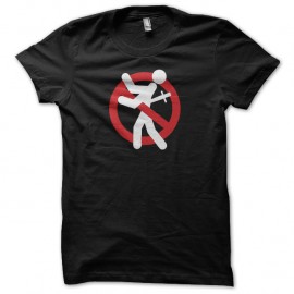 Shirt poignardage dans le dos interdit noir pour homme et femme
