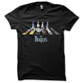 Shirt The Beatles crossing albums noir pour homme et femme