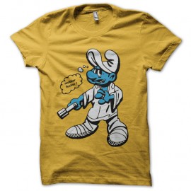 Shirt schtrumpf gangsta jaune pour homme et femme