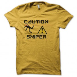 Shirt caution sniper jaune pour homme et femme